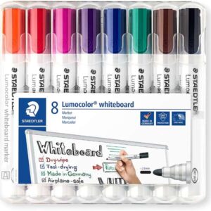 staedtler lumocolor 351 pack de 8 marcadores para pizarra blanca secado rapido colores surtidos