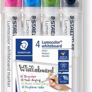 staedtler lumocolor 351 pack de 4 marcadores para pizarra blanca secado rapido colores surtidos