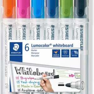 staedtler lumocolor 351 pack de 6 marcadores para pizarra blanca secado rapido colores surtidos