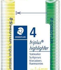 staedtler triplus textsurfer 362 pack de 4 marcadores fluorescentes trazo 1 4mm aprox tina base de agua colores surtidos