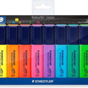 staedtler textsurfer classic 364 pack de 8 marcadores fluorescentes secado rapido trazo 1 5mm colores surtidos
