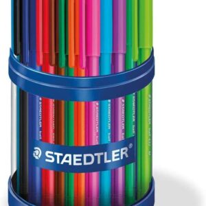 staedtler ball 432 expositor de 50 boligrafos de bola trazo de 0.5mm escritura suave colores surtidos