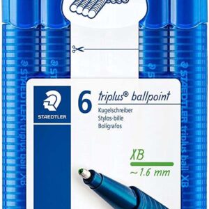 staedtler triplus ball 437 pack de 6 boligrafos de bola trazo 1.4mm escritura suave colores surtidos