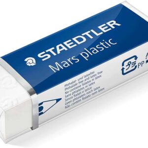 staedtler mars plastic 526 50 goma de borrar plastico alta precision color blanco