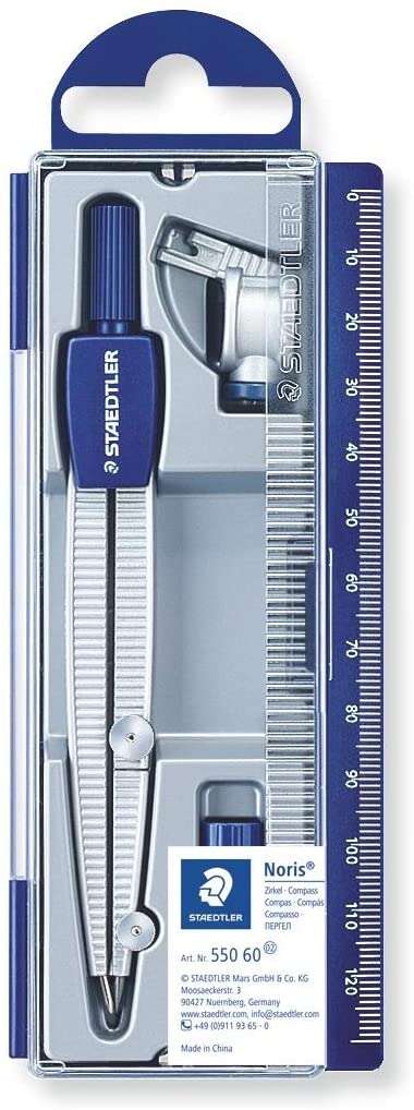 staedtler noris 550 60 compas de precision diametro maximo 300mm para iniciacion al dibujo