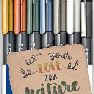 staedtler metallic brush pack de 7 rotuladores punta de pincel tinta base de agua trazo 1 6mm aprox colores surtidos
