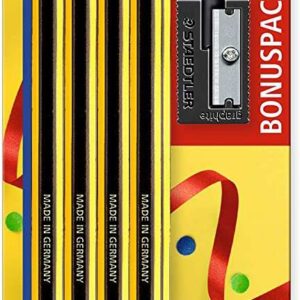 staedtler noris 120 pack de 8 lapices de grafito hexagonales + goma de borrar + sacapuntas mina hb ultrarresistente de 2mm madera de bosques sostenibles