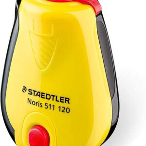 staedtler noris sacapuntas con deposito 1 agujero afilado en ambas direcciones color amarillo