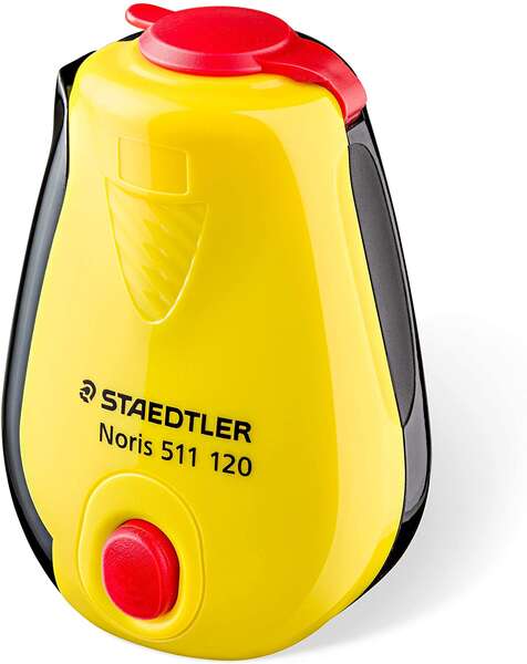 staedtler noris sacapuntas con deposito 1 agujero afilado en ambas direcciones color amarillo