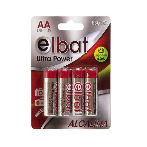 elbat pack de 4 pilas alcalinas lr6/aa