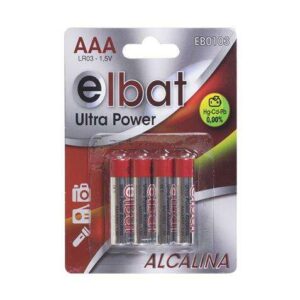 elbat pack de 4 pilas alcalinas lr03/aaa