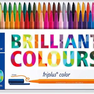 staedtler triplus color 323 pack de 50 rotuladores de punta fina trazo 1mm aprox tinta base de agua colores surtidos