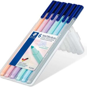 staedtler triplus color 323 pack de 6 rotuladores de punta fina trazo 1mm aprox tinta base de agua colores surtidos