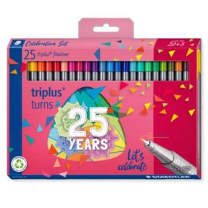 staedtler triplus fineliner 334 pack de 25 rotuladores de punta fina trazo 0.3mm aprox tinta base de agua colores surtidos