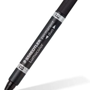 staedtler lumocolor 348 rotulador permanente de doble punta f de 0,6mm y m biselada de 1,5 4mm secado rapido color negro
