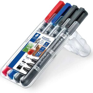 staedtler lumocolor 348 pack de 4 rotuladores permanentes de doble punta secado rapido colores surtidos