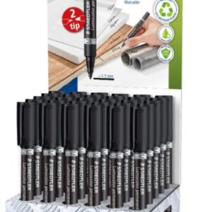 staedtler lumocolor 348 expositor con 30 rotuladores permanentes de doble punta secado rapido color negro