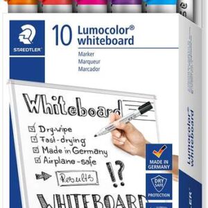staedtler lumocolor 351 pack de 10 marcadores para pizarra blanca punta 2mm aprox secado rapido colores surtidos