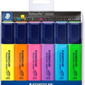 staedtler textsurfer classic 364 pack de 6 marcadores fluorescentes secado rapido trazo 1 5mm aprox colores surtidos