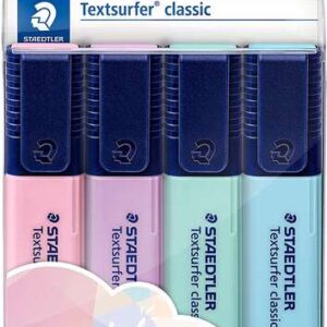 staedtler textsurfer classic 364 pack de 4 marcadores fluorescentes secado rapido trazo 1 5mm aprox colores pastel surtidos