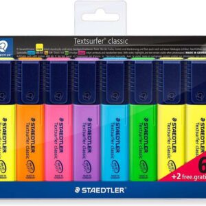 staedtler textsurfer classic 364 pack de 8 marcadores fluorescentes punta biselada 1 5mm aprox secado rapido colores surtidos