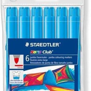 staedtler noris watercolour 340 pack de 6 rotuladores de gran tamaño trazo 3mm aprox lavable facilmente tinta base de agua color azul claro