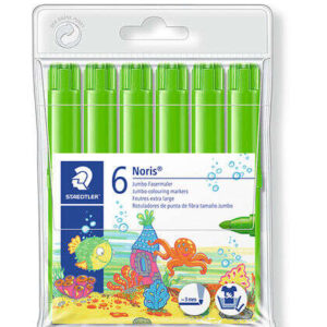 staedtler noris watercolour 340 pack de 6 rotuladores de gran tamaño trazo 3mm aprox lavable facilmente tinta base de agua color verde claro