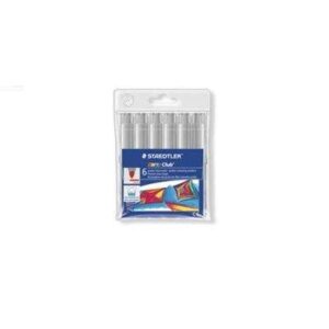 staedtler noris watercolour 340 pack de 6 rotuladores de gran tamaño trazo 3mm aprox lavable facilmente tinta base de agua color gris