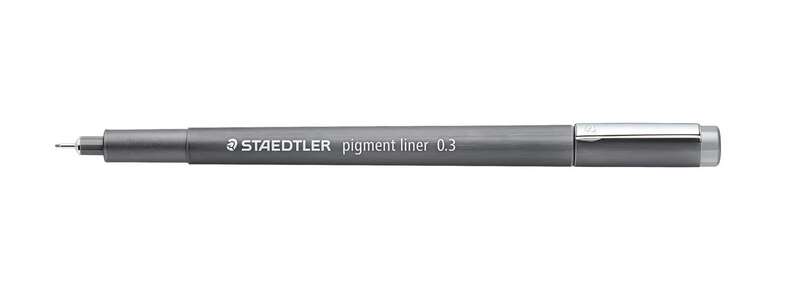 staedtler pigment liner 308 rotulador calibrado trazo 0.3mm secado rapido color gris