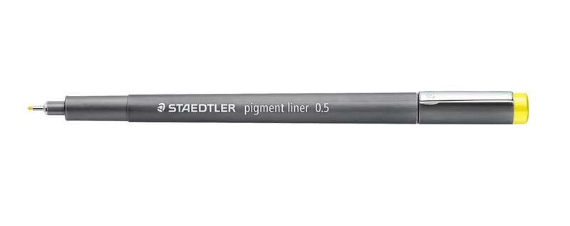 staedtler pigment liner 308 rotulador calibrado trazo 0.5mm secado rapido color amarillo