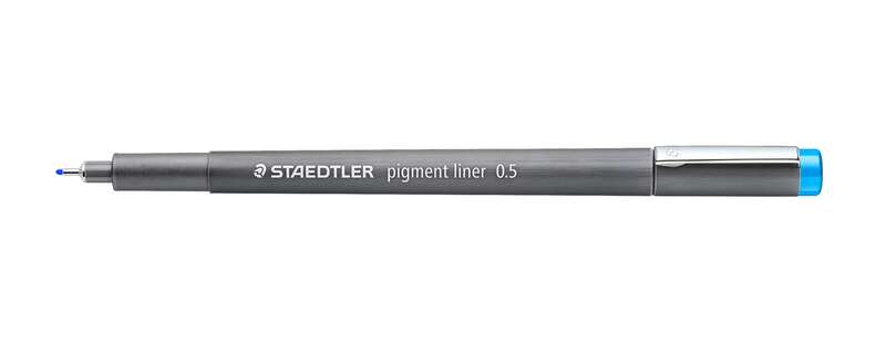 staedtler pigment liner 308 rotulador calibrado trazo 0.5mm secado rapido color azul claro