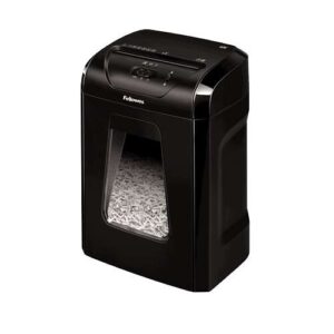 fellowes 12c destructora de papel manual corte en particulas p 4 destruye hasta 12 hojas capacidad de la papelera 19l destruye grapas y tarjetas color negro