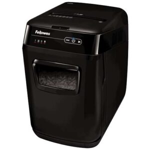 fellowes automax 150c destructora de papel automatica corte en particulas p 4 autoalimentacion 150 hojas, manual 8 hojas papelera de 32l color negro/gris