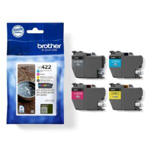 brother lc422 pack de 4 cartuchos de tinta originales lc422val