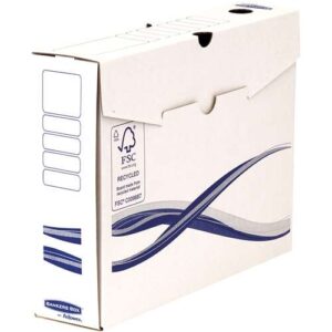 fellowes bankers box basic pack de 25 cajas de archivo definitivo a4+ 80mm montaje manual carton reciclado certificacion fsc