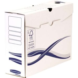 fellowes bankers box basic pack de 25 cajas de archivo definitivo a4+ 100mm montaje manual carton reciclado certificacion fsc