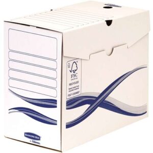 fellowes bankers box basic pack de 25 cajas de archivo definitivo a4+ 150mm montaje manual carton reciclado certificacion fsc