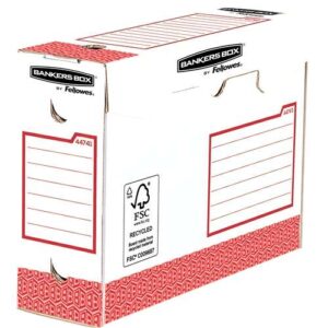 fellowes bankers box basic pack de 20 cajas de archivo definitivo a4+ 100mm extra resistente montaje manual carton reciclado certificacion fsc