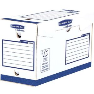 fellowes bankers box basic pack de 20 cajas de archivo definitivo a4+ 150mm extra resistente montaje manual carton reciclado certificacion fsc