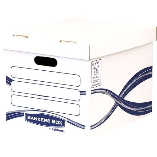 fellowes bankers box basic contenedor de archivos montaje manual carton reciclado certificacion fsc
