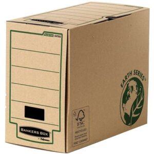 fellowes bankers box earth caja de archivo definitivo a4 150mm montaje manual carton reciclado certificacion fsc color marron
