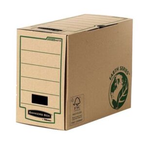 fellowes bankers box earth caja de archivo definitivo folio 150mm montaje manual carton reciclado certificacion fsc color marron
