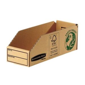 fellowes bankers box earth bandeja de carton 98mm montaje manual carton reciclado certificacion fsc color marron