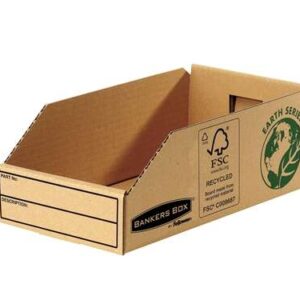 fellowes bankers box earth bandeja de carton 147mm montaje manual carton reciclado certificacion fsc color marron