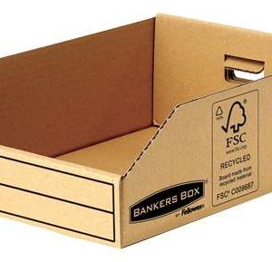 fellowes bankers box earth bandeja de carton 200mm montaje manual carton reciclado certificacion fsc color marron