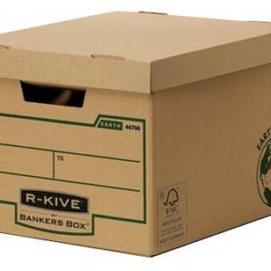 fellowes bankers box earth contenedor de archivos montaje manual carton reciclado certificacion fsc color marron