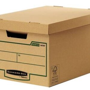fellowes bankers box earth maxi contenedor de archivos montaje manual carton reciclado certificacion fsc color marron