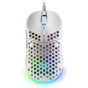 mars gaming mm55 raton gaming usb 12800dpi carcasa de panel perforado 5 botones iluminacion rgb chroma uso diestro cable de 1.70m