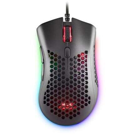 mars gaming mmex raton gaming usb 32000dpi carcasa de panel perforado 7 botones programables iluminacion rgb chroma uso diestro cable de 1.70m