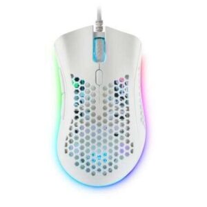 mars gaming mmex raton gaming usb 32000dpi carcasa de panel perforado 7 botones programables iluminacion rgb chroma uso diestro cable de 1.70m